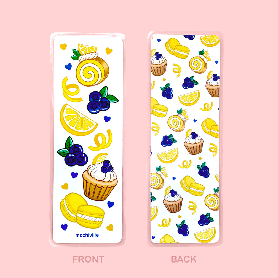 Lemon & Blueberry Pastries Bookmark (Laminated)