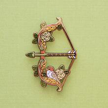 Load image into Gallery viewer, Elven Sparrow Bow | Enamel Pin
