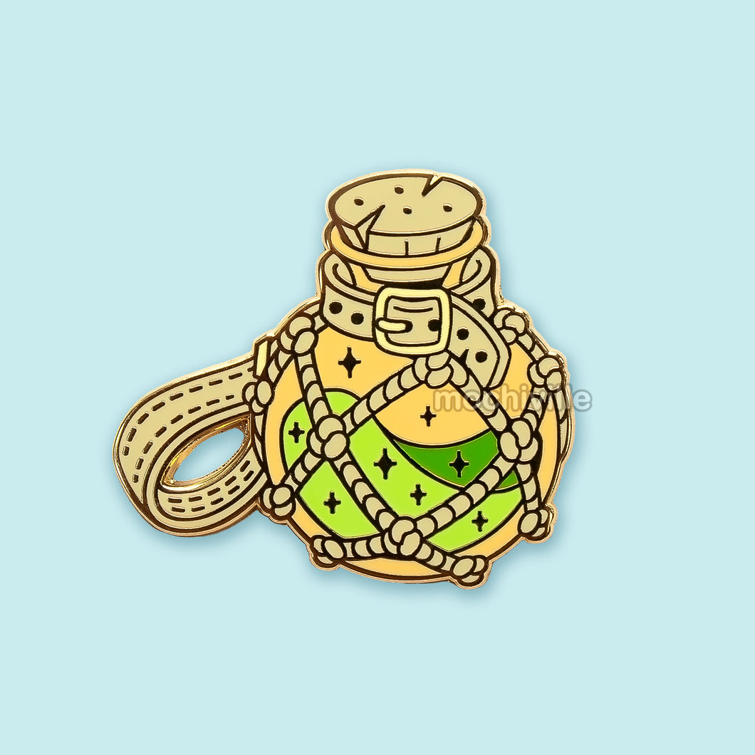 Bottle of Mermaid Tears (Orange) Enamel Pin