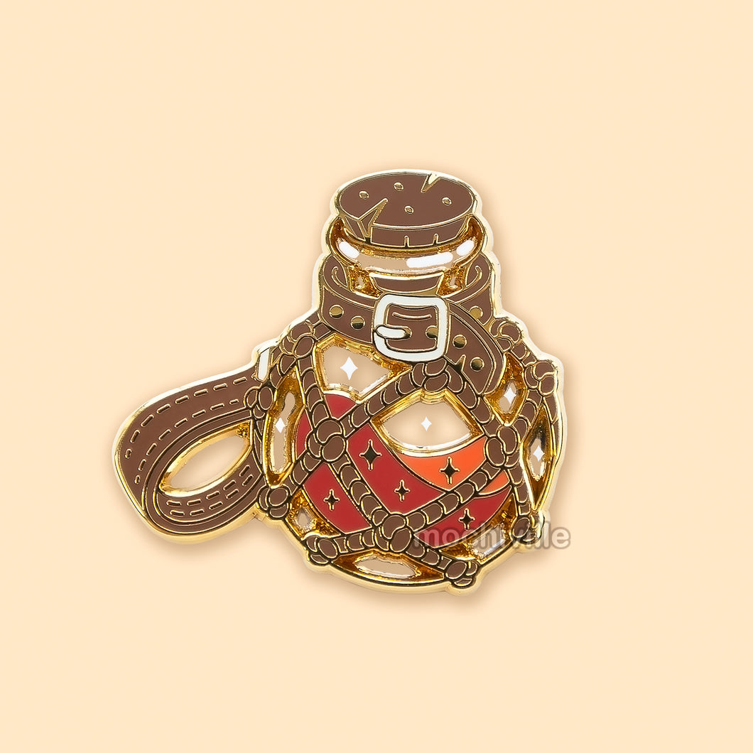 Bottle of Mermaid Tears (Red) Enamel Pin