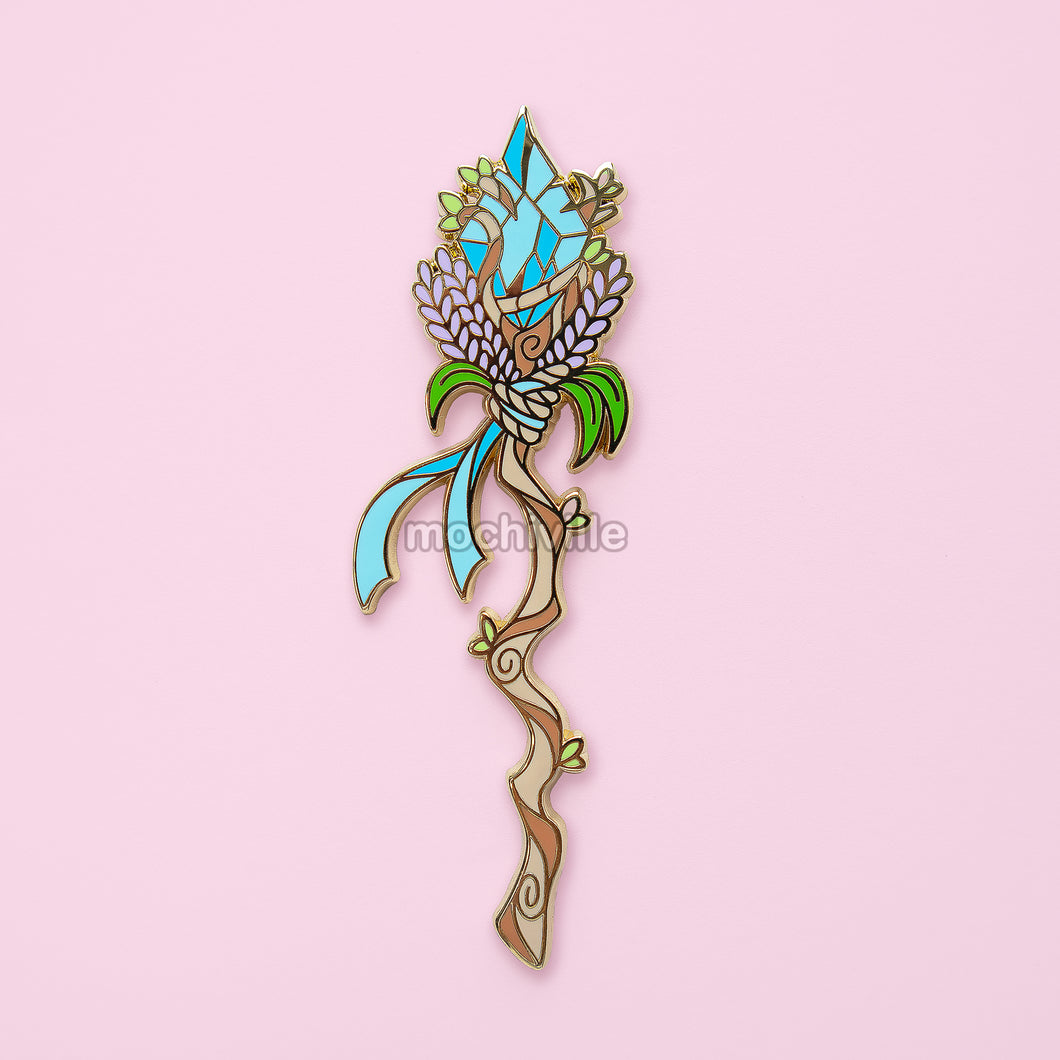 Crystal Forest Staff Enamel Pin