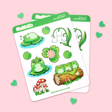 Load image into Gallery viewer, Froggies &amp; Lilies Vinyl Sticker Sheet
