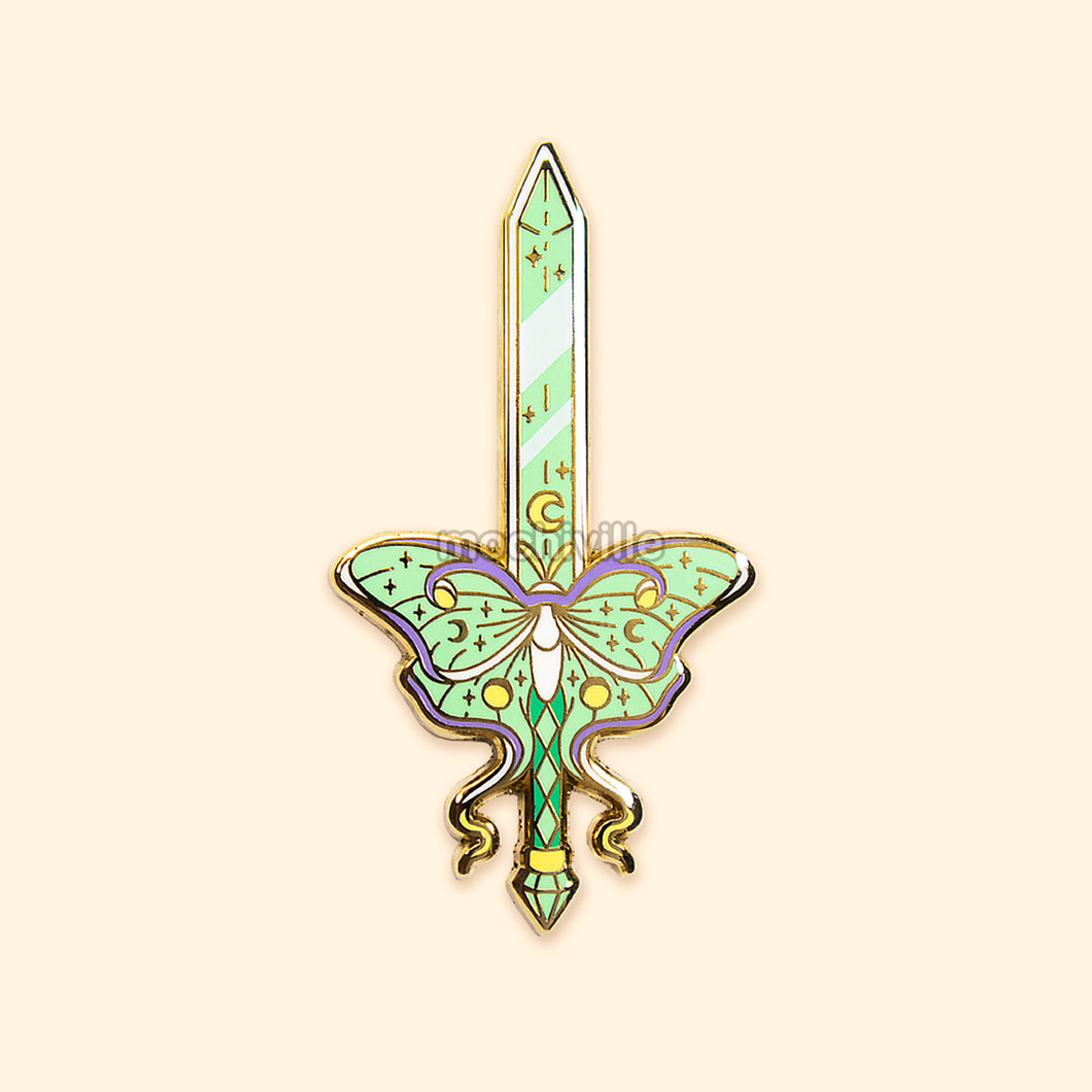 Luna Moth Sword | Enamel Pin