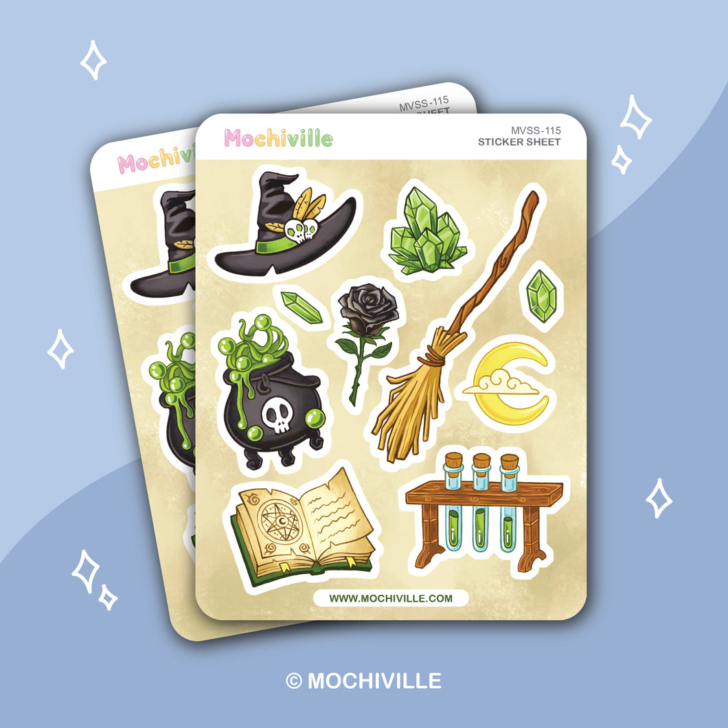 Witch's Inventory Vinyl Sticker Sheet