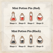 Load image into Gallery viewer, Mini Potion Pins (Black &amp; Red)
