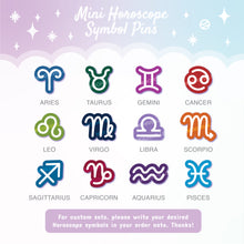 Load image into Gallery viewer, Mini Horoscope Symbol Enamel Pins
