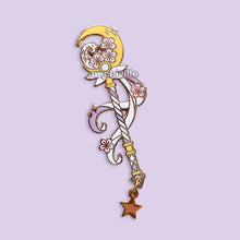 Load image into Gallery viewer, Sakura Moonlight Staff | Enamel Pin
