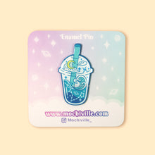 Load image into Gallery viewer, Pisces Horoscope Bubble Tea Enamel Pin | Soft Enamel with Epoxy

